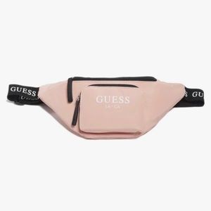 GUESS Factory Blush Pink Logo Tape Fanny Pack